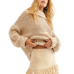 Free people linen cable knit sweater